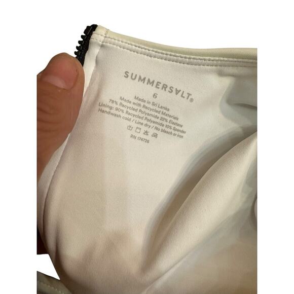 Summersalt Women's Black White High Neck Open Back One Piece Bathing Suit Size 6 - Picture 4 of 8